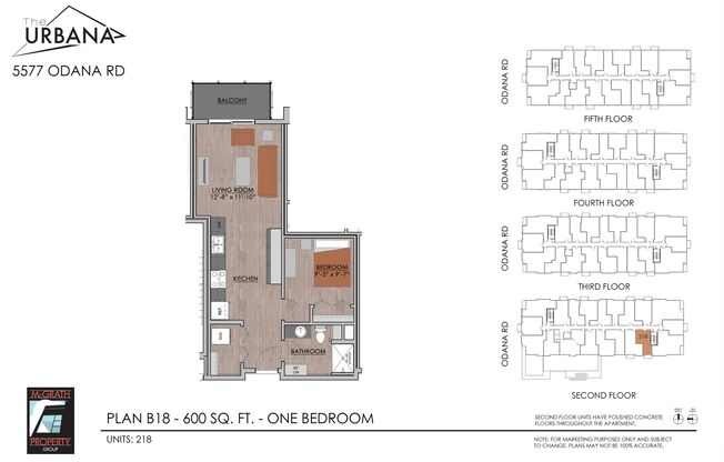 1 bed, 1 bath, 600 sqft, $1,485, Unit 218