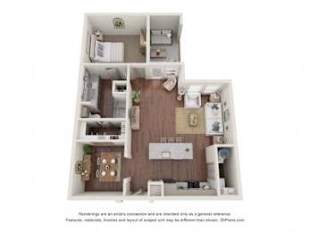 1 bed, 1 bath, 972 sqft, $1,494