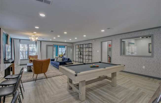 The pool area in the clubhouse at The Muse