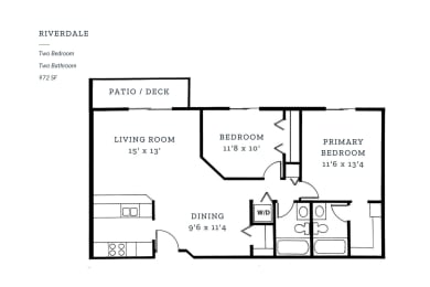 2 beds, 2 baths, 972 sqft, $1,795