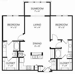 2 beds, 2 baths, 1,213 sqft, $1,651