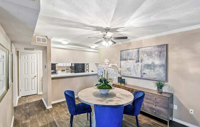 Model Dining Room at Davenport Apartments in Dallas, TX