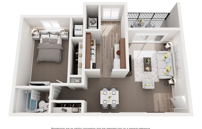 1 bed, 1 bath, 866 sqft, $1,125, Unit 116F