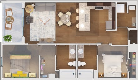 2 beds, 2 baths, 1,013 sqft, $1,867