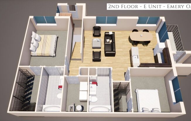Emery Oak-2Br/2Ba Rental Home-Second Floor