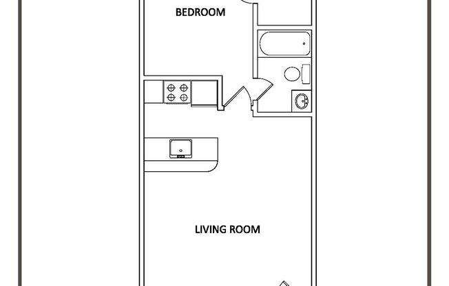 1 bed, 1 bath, 482 sqft, $1,125, Unit FL-D