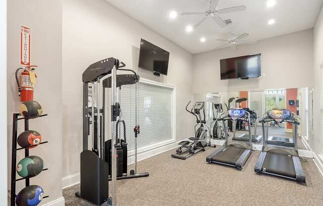 State-Of-The-Art Gym And Spin Studio at Lagniappe of Biloxi Apartment Homes, Biloxi, MS, Mississippi