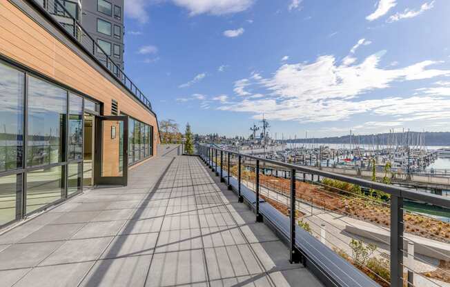 Terrace deck with city views and fresh air at Marina Square, Bremerton, WA