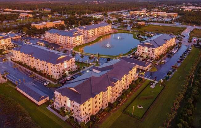 Sunset Aerial View of Property at Edge75, Naples
