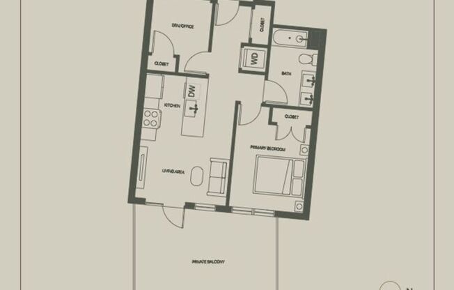 1 bed, 1 bath, 636 sqft, $3,800, Unit 203