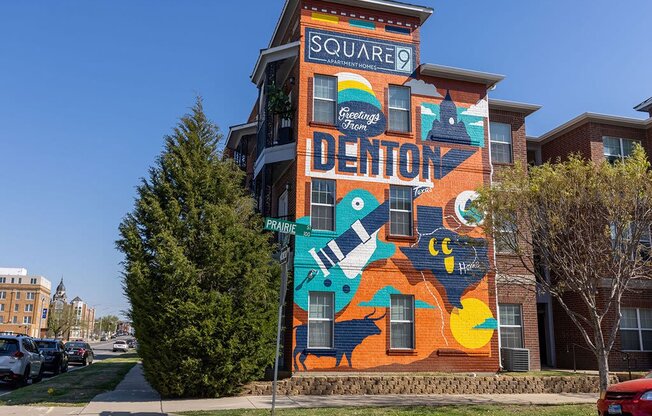a mural on the side of a building