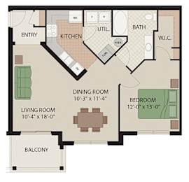 1 bed, 1 bath, 850 sqft, $1,680