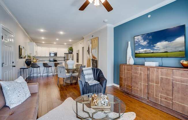 Open Concept Living Room and Dining Area
