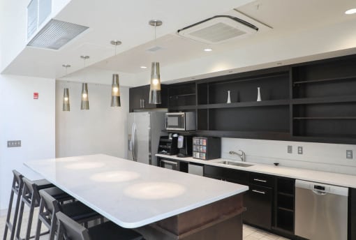 Club Room Kitchen at Metro Crossing Apartments, Owings Mills