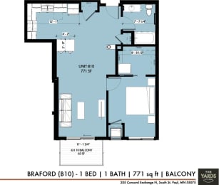 1 bed, 1 bath, 771 sqft, $1,729