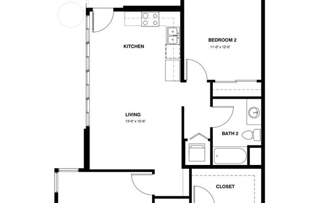 2 beds, 2 baths, 971 sqft, $2,795, Unit 102