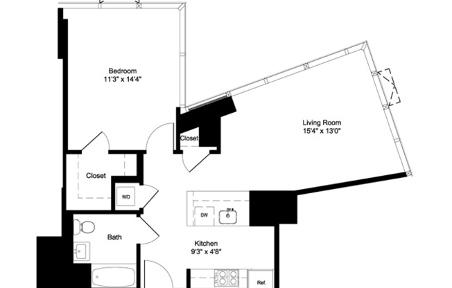 1 bed, 1 bath, 812 sqft, $7,245, Unit 18H