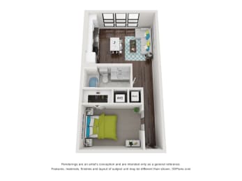 1 bed, 1 bath, 665 sqft, $1,713