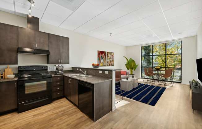 Open kitchen at Maddox Apartments