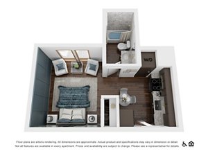 Studio, 1 bath, 666 sqft, $1,800