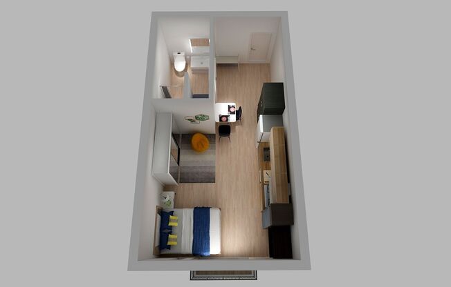 Studio, 1 bath, 376 sqft, $1,849, Unit 202