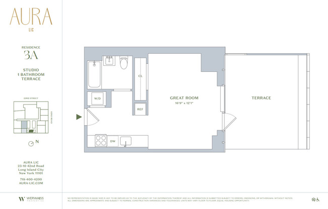 Studio, 1 bath, $4,050, Unit 3A