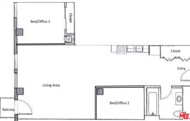 2 beds, 1 bath, 1,200 sqft, $3,900, Unit 410