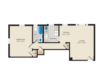 1 bed, 1 bath, 577 sqft, $1,468