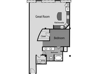 1 bed, 1 bath, 1,043 sqft, $2,015