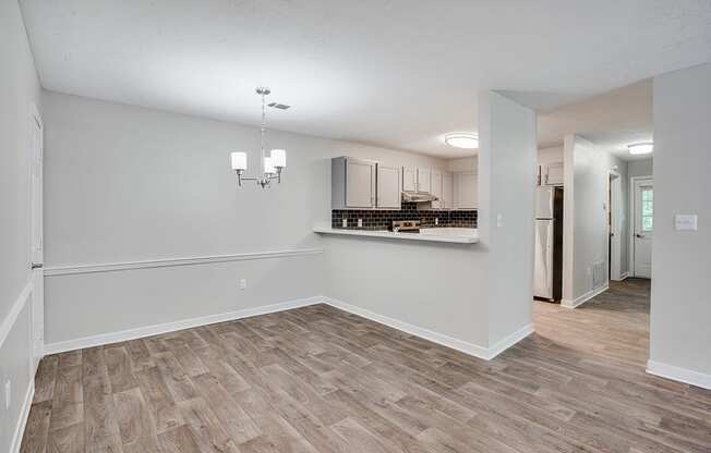 Open Concept Dining Area with Chandelier