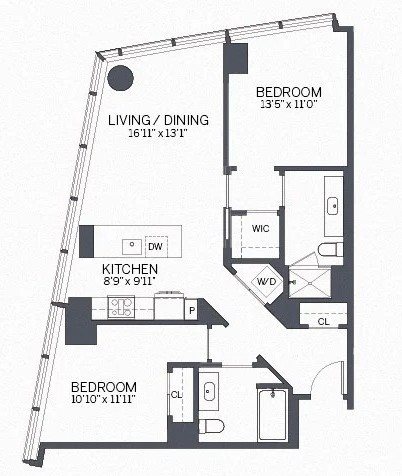 2 beds, 2 baths, 1,128 sqft, $4,288