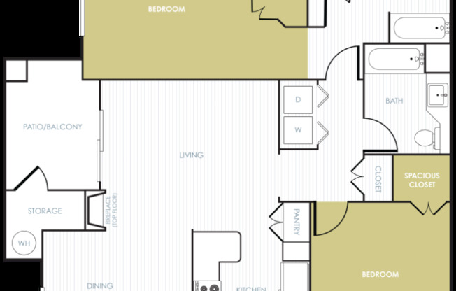 2 beds, 2 baths, 1,123 sqft, $3,385