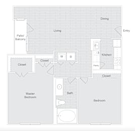 2 beds, 1 bath, 993 sqft, $1,825