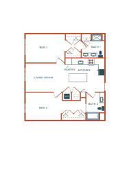 2 beds, 2 baths, 1,134 sqft, $2,237