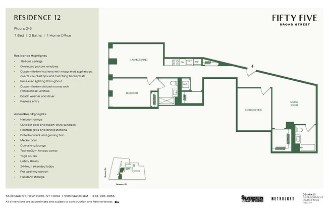 1 bed, 2 baths, $8,145, Unit 612