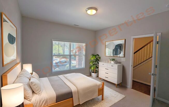 Great Location 3 Story 3 Bedroom, 3.5 Bathroom Townhouse with Rear Entry Attached 2 Car Garage in Bloomsbury at Cary Park, Cary, Available Aug 7th!