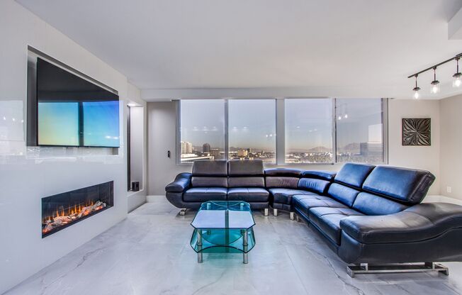 2 bed 2 bath fully furnished luxury condo with views of the strip and Formula 1!