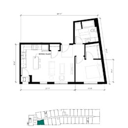 1 bed, 1 bath, 640 sqft, $1,606