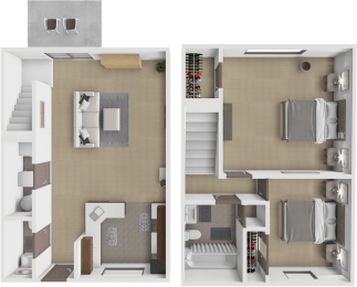 2 beds, 1.5 baths, 935 sqft, $1,249