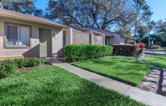 a large lawn in front of a house