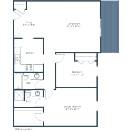 2 beds, 1.8 baths, 1,060 sqft, $1,235