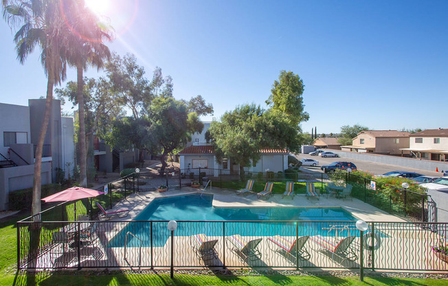 Gated Pool at Acacia Hills Apartments in Tucson Arizona