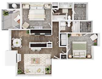 2 beds, 2 baths, 980 sqft, $1,580