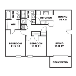 2 beds, 2 baths, 1,085 sqft, $1,030