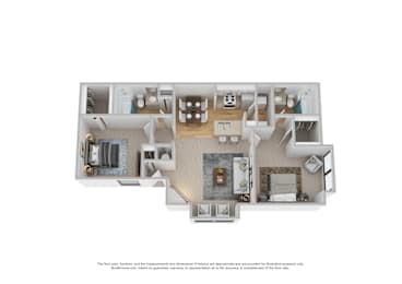 2 beds, 2 baths, 816 sqft, $909