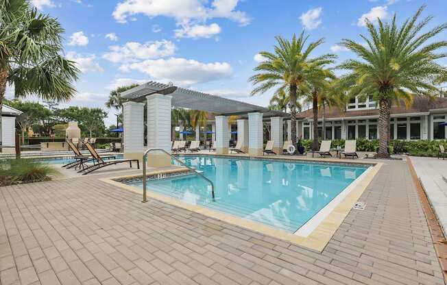 the swimming pool at the resort on longboat key