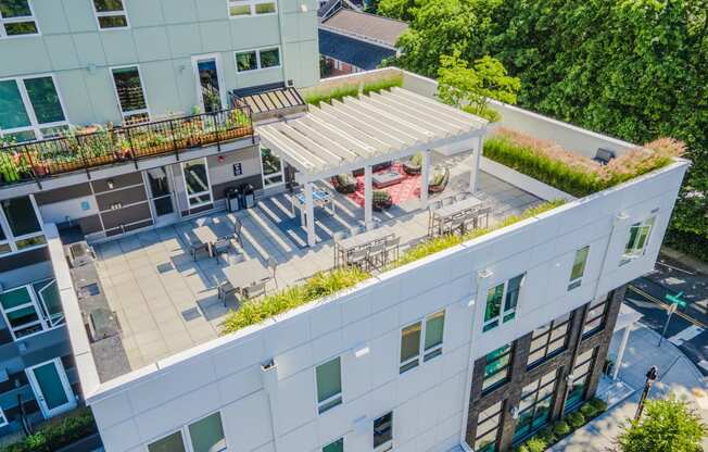 outdoor lounge see from aerial view, north side