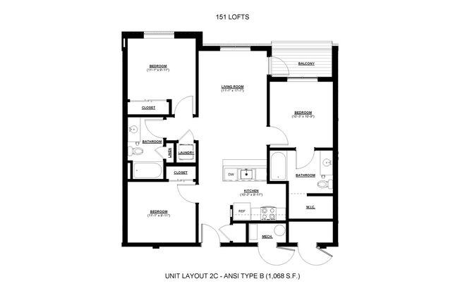 3 beds, 2 baths, 1,120 sqft, $1,805, Unit #307