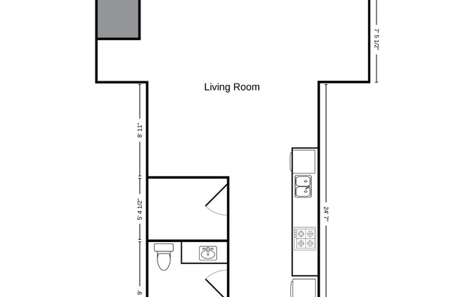 Studio, 1 bath, 569 sqft, $1,600, Unit WR 305-224