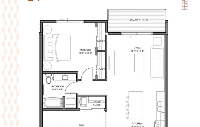 1 bed, 1 bath, 938 sqft, $1,850, Unit 203
